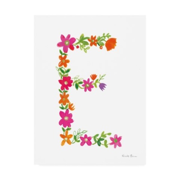 Trademark Fine Art Farida Zaman 'Floral Alphabet Letter V' Canvas Art, 18x24 WAP10136-C1824GG